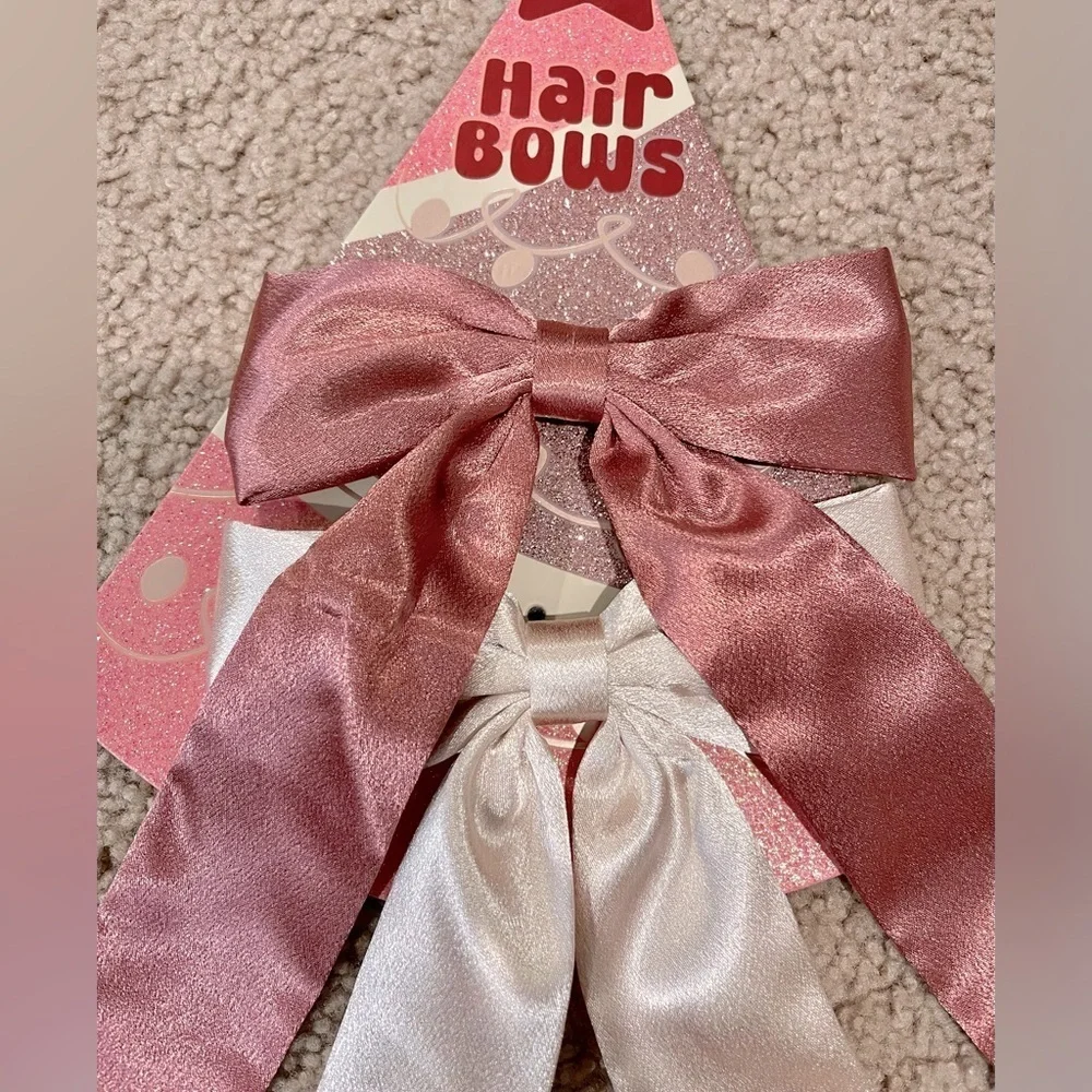 Ladies trending large HAIR BOWS ribbon barettes steel hairpin